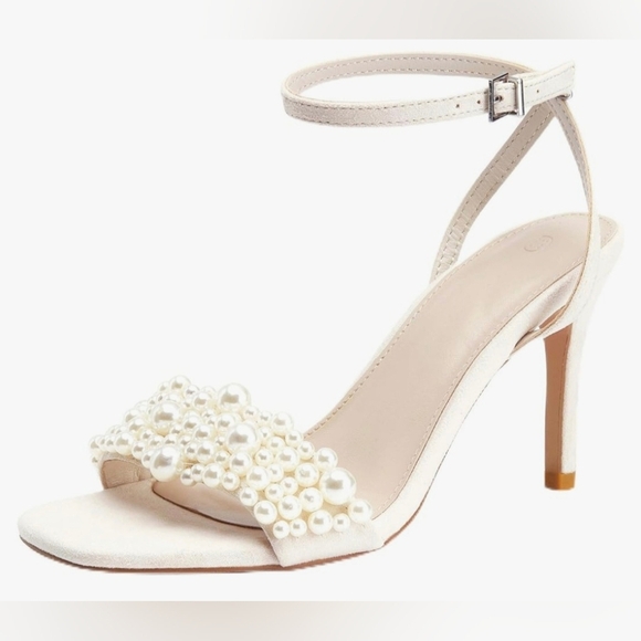 Coutgo Elegant Pearl-Embellished Nude Heels #654 - Picture 12 of 13